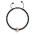 Crabe de mer de cristal | Or rose 18 carats et bronze à canon | Noir | Bracelet Charmballa en macramé